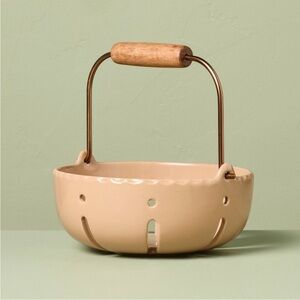 Stoneware Berry Serving Bowl with Handle Tan - Hearth & Hand™ with Magnolia